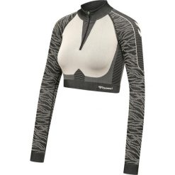 Damska bluza z zamkiem 1/2 crop Hummel MT Mila. Czarne bluzy bez kaptura Hummel, bez wzorów, bez kaptura, na fitness i siłownię. Za 253.00 zł.
