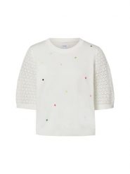 Nümph Sweter z krótkim rękawem - NULulo Kobiety Bawełna (100%) biały, L. Białe swetry Nümph, na lato, l, bez wzorów, z bawełny, bez ramiączek. Za 169.95 zł.
