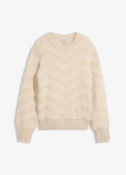 Sweter z grubą nicią. Czerwone swetry bonprix, bez wzorów, bez ramiączek. Za 169.99 zł.