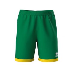 Szorty Errea Barney. Zielone szorty sportowe ERREA, z aplikacjami, z materiału, z standardowym stanem, do biegania. Za 139.50 zł.