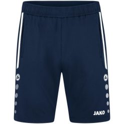 Damskie spodenki treningowe Jako Allround. Niebieskie szorty sportowe JAKO, bez wzorów, z elastanu, do piłki nożnej. Za 139.42 zł.