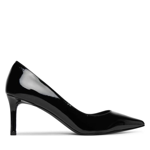 Szpilki BOSS. Czarne szpilki Boss, bez wzorów, bez obcasa, na szpilce, bez zapięcia. Za 629.99 zł.