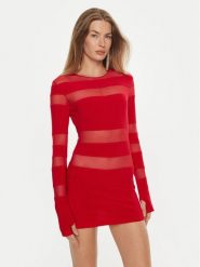 NORMA KAMALI Sukienka koktajlowa KK4233PMB48946 Czerwony Slim Fit. Czerwone sukienki Norma Kamali, xs, bez wzorów, z syntetyku, wizytowe, bez kołnierzyka, bez ramiączek. Za 1,349.00 zł.