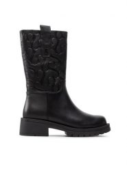 Simple Botki SL-26-02-000036 Czarny. Czarne botki Simple, bez wzorów, ze skóry, bez obcasa, na płaskiej podeszwie, bez zapięcia. Za 459.99 zł.