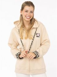 Zwillingsherz Bluza "Wild Heart" w kolorze beżowym rozmiar: S/M. Brązowe bluzy Zwillingsherz, m, bez wzorów, z kapturem. Za 143.90 zł.