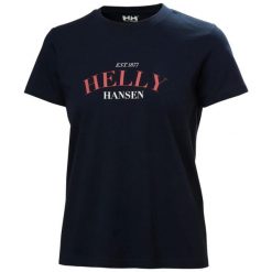Koszulka damska Helly Hansen Cora Graphic 2.0. Niebieskie t-shirty sportowe Helly Hansen, bez wzorów, bez ramiączek. Za 236.50 zł.