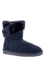 NICEBAY Skórzane botki zimowe "Bevis" w kolorze granatowym rozmiar: 39. Niebieskie botki NICEBAY, bez wzorów, z materiału, przed kostkę, bez obcasa, bez zapięcia. Za 254.87 zł.