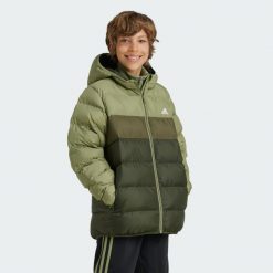 Kurtka Synthetic Down. Czarne kurtki adidas, bez wzorów, z materiału, bez kaptura. Za 399.00 zł.
