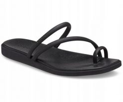 Klapki Dla Dorosłych Crocs Miami Toe Loop. Białe klapki Crocs, bez wzorów, z materiału, bez obcasa, bez zapięcia. Za 199.99 zł.