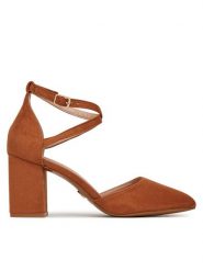 DeeZee Czółenka DZ0068 Brązowy. Brązowe czółenka DeeZee, bez wzorów, z materiału, bez obcasa, bez zapięcia. Za 139.99 zł.