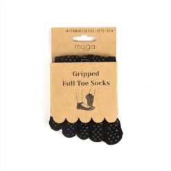 Antypoślizgowe skarpetki z palcami do jogi myga Yoga Toe Socks - M. Czarne skarpetki MYGA, bez wzorów. Za 19.99 zł.
