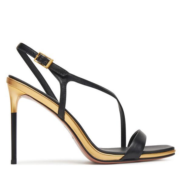 Sandały Eva Minge. Czarne sandały Eva Minge, bez wzorów, bez obcasa, na szpilce, bez zapięcia. Za 429.99 zł.