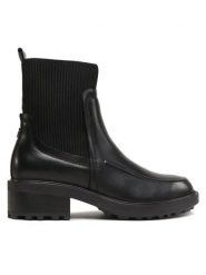 Tommy Hilfiger Botki FW0FW07227 Czarny. Czarne botki Tommy Hilfiger, bez wzorów, z materiału, bez obcasa, na płaskiej podeszwie, bez zapięcia. Za 459.99 zł.