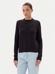 Tommy Jeans Sweter Essential DW0DW20159 Czarny Regular Fit. Czarne swetry Tommy Jeans, xxs, bez wzorów, z bawełny, bez ramiączek. Za 389.99 zł.