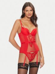 Gossard Body Fiesta 19709 Czerwony. Czerwone body i gorsety Gossard, bez wzorów, z syntetyku, bez ramiączek. Za 169.99 zł.