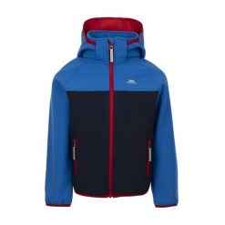 Trespass Hanbury- Kurtka softshell unisex granatowa. Niebieskie kurtki Trespass, bez wzorów, z softshellu, bez kaptura, do jazdy konnej. Za 186.83 zł.
