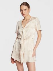 Guess Kombinezon Altea W3GD73 WFDF0 Beżowy Regular Fit. Brązowe sukienki Guess, m, z aplikacjami, z wiskozy, bez kołnierzyka, bez ramiączek. Za 349.99 zł.
