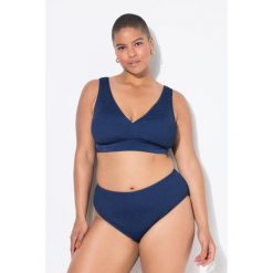 Damskie Figi od bikini figi wysoki stan drobna faktura. Niebieskie bikini Ulla Popken, bez wzorów, z elastanu. Za 93.99 zł.