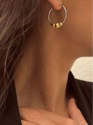 Les Favorites Pozłacane kolczyki-kreole rozmiar: onesize. Szare kolczyki Les Favorites, pozłacane. Za 130.99 zł.