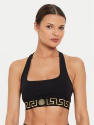 Versace Biustonosz top AUD01039 1A10011 Czarny. Czarne biustonosze Versace, bez wzorów, z bawełny, bez kołnierzyka, bez ramiączek. Za 229.99 zł.