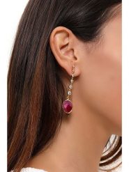 L'Atelier de Gaia Pozłacane kolczyki z agatem rozmiar: onesize. Białe kolczyki L'Atelier de Gaia, z agatem, pozłacane. Za 60.99 zł.