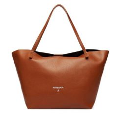 Torebka Patrizia Pepe. Brązowe shopper bag Patrizia Pepe, bez wzorów, bez dodatków. Za 1,289.00 zł.