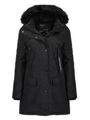 Geographical Norway Parka "Corta" w kolorze czarnym rozmiar: M. Czarne płaszcze Geographical Norway, m, bez wzorów, bez kaptura. Za 338.21 zł.
