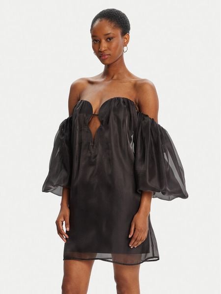 Bardot Sukienka koktajlowa Freda Volume 59968DB Czarny Regular Fit. Czarne sukienki Bardot, bez wzorów, z syntetyku, wizytowe, bez kołnierzyka, bez ramiączek. Za 509.99 zł.