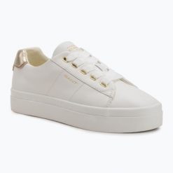 Buty damskie GANT Avona. Białe buty treningowe Gant, bez wzorów, ze skóry, przed kostkę, bez zapięcia, trekkingowe. Za 429.99 zł.