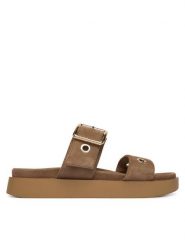 Inuikii Klapki Tilda Buckle 1004.003.0631 Beżowy. Brązowe klapki Inuikii, bez wzorów, ze skóry, bez obcasa, bez zapięcia. Za 899.99 zł.