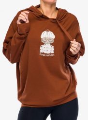 Bluza z kapturem damska Super.natural Snow Cat Hoodie. Brązowe bluzy super.natural, xl, bez wzorów, z elastanu, bez ramiączek, z kapturem. Za 510.39 zł.