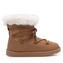 Botki JENNY. Brązowe botki Jenny, bez wzorów, bez obcasa, na płaskiej podeszwie, bez zapięcia. Za 69.99 zł.