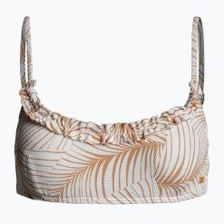Góra od stroju kąpielowego ROXY Palm Tree Dreams. Białe bikini Roxy, bez wzorów, sportowe. Za 67.99 zł.
