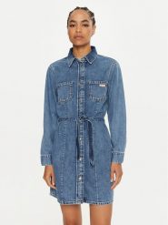 Calvin Klein Jeans Sukienka jeansowa J20J223981 Niebieski Regular Fit. Niebieskie sukienki Calvin Klein Jeans, xs, bez wzorów, z jeansu, bez kołnierzyka, bez ramiączek. Za 339.99 zł.