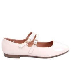 Baleriny lakierowane w stylu Mary Jane Liths Beige beżowy. Brązowe baleriny bez wzorów, z lakierowanej skóry, bez obcasa, bez zapięcia. Za 83.35 zł.