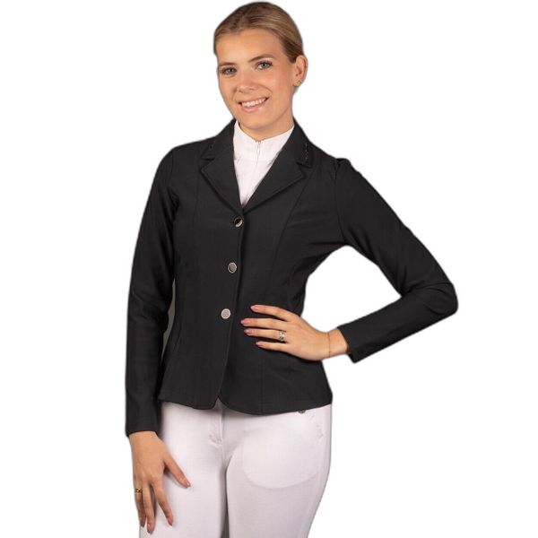 Damska kurtka konkursowa Harry's Horse Onyx. Czarne kurtki HARRYS HORSE, s, bez wzorów, z elastanu, bez kaptura. Za 571.00 zł.