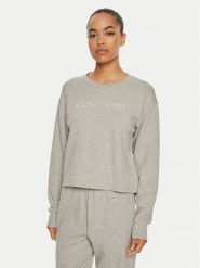 Calvin Klein Koszulka piżamowa Relaxed Crew Pullover QS7273E Szary Regular Fit. Szare koszule nocne Calvin Klein, xs, bez wzorów, z bawełny, bez ramiączek. Za 189.99 zł.
