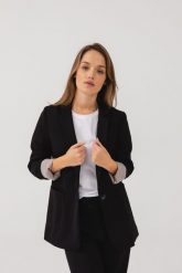MARYNARKA NANCY CZARNA M - Flawless. Czarne marynarki i żakiety Flawless, m, bez wzorów, biznesowe, bez ramiączek. Za 600.00 zł.
