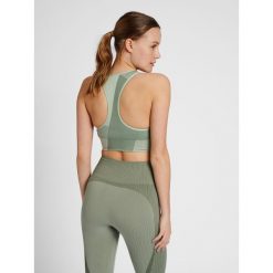 Damski bezszwowy biustonosz sportowy Hummel MT Unite. Szare biustonosze sportowe Hummel, bez wzorów, na fitness i siłownię. Za 165.50 zł.