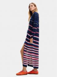 Desigual Kardigan Cloë 24SWJF39 Granatowy Regular Fit. Niebieskie swetry Desigual, m, bez wzorów, z syntetyku, bez ramiączek. Za 429.99 zł.