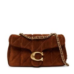 Torebka Coach. Brązowe kopertówki Coach, bez wzorów, wizytowe, bez dodatków. Za 1,589.00 zł.