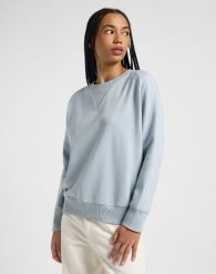 DAMSKA BLUZA LEE RAGLAN CREW SWS CONCRETE GRAY 112369184. Szare bluzy Lee, s, bez wzorów, bez ramiączek, bez kaptura. Za 159.99 zł.