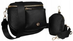 Saszetka czarna Rovicky R-KP-04-F19. Czarne nerki i saszetki ROVICKY, bez wzorów, ze skóry ekologicznej, bez dodatków. Za 70.00 zł.