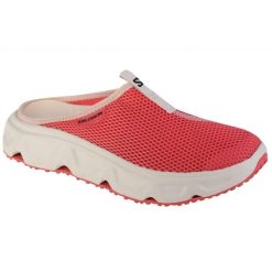 Klapki Salomon Reelax Slide 6.0 472064 różowe. Czerwone klapki bez wzorów, z materiału, sportowe, bez obcasa, bez zapięcia. Za 397.47 zł.
