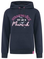 Zwillingsherz Bluza "Meerweh" w kolorze granatowo-różowym rozmiar: S. Niebieskie bluzy Zwillingsherz, s, bez wzorów, bez ramiączek, z kapturem. Za 202.98 zł.