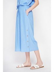 Le Jardin du Lin Lniane kuloty w kolorze błękitnym rozmiar: 38. Niebieskie spodnie materiałowe Le jardin du lin, bez wzorów, ze lnu. Za 152.99 zł.