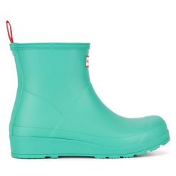 Kalosze Hunter. Zielone kalosze Hunter, bez wzorów, bez zapięcia. Za 349.99 zł.