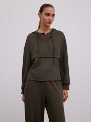 BGN Bluza w kolorze khaki rozmiar: 38. Brązowe bluzy BGN, bez wzorów, bez ramiączek, z kapturem. Za 121.80 zł.