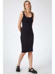 Happiness Istanbul Sukienka w kolorze czarnym rozmiar: 36. Czarne sukienki Happiness Istanbul, bez wzorów, bez kołnierzyka, bez ramiączek, midi. Za 56.99 zł.