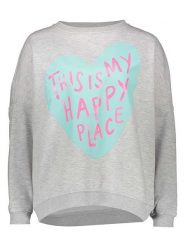 Miss goodlife Bluza "This is my happy place" w kolorze szarym rozmiar: S. Szare bluzy miss goodlife, s, bez wzorów, z bawełny, bez ramiączek, bez kaptura. Za 176.08 zł.